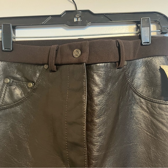 Vintage Deadstock Vegan Brown Leather Pants Size Medium. - Picture 2 of 5